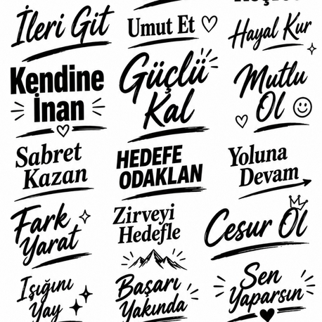 Motivasyon cümleleri Pet sticker şeffat a5