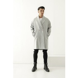 GRİ OVERSIZE KAŞE KABAN