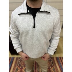 Fermuarlı, 3 İplik, Gri Sweattshirt