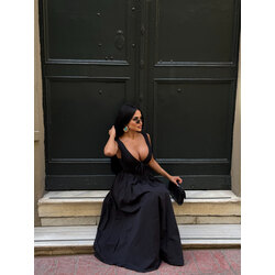 KELLY BLACK POPLİN ELBİSE