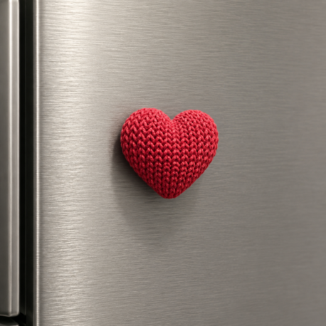 Örgü Kalp Magnet – Sevgililer Günü, Doğum Günü ve Hediyelik Dekor