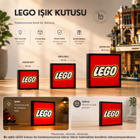 LEGO Koleksiyoner Dekoratif Kutu - Işıklı Lightbox Seçeneği ile