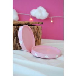 Bulutlu 2 adet Bardak Altlığı - Açık Pembe