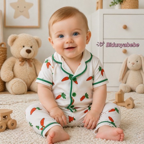 Havuç baskılı 2li bebek pijama takımı