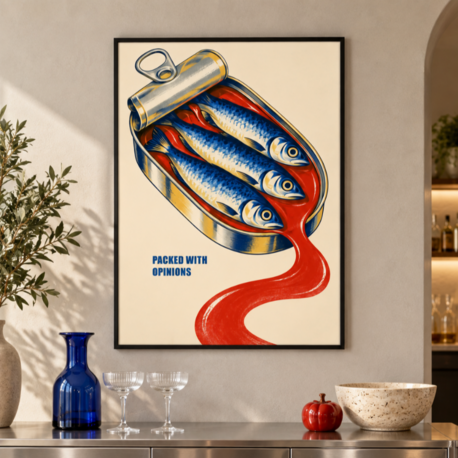 OPEN TIN – Retro Sardalya Mutfak Posteri