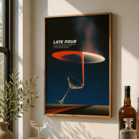 LATE POUR – Gece ve Bar Temalı Poster Baskısı