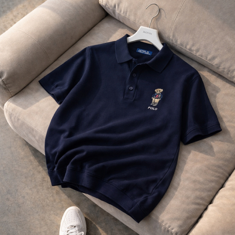 Polo Ralphlauren-Ayıcıklı-Lacivert-Triko Döküm-Yakalı 