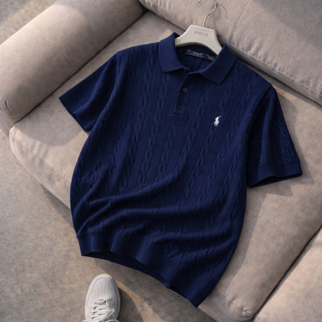 Polo Ralphlauren-Lacivert-Örgü-Triko Döküm-Yakalı 