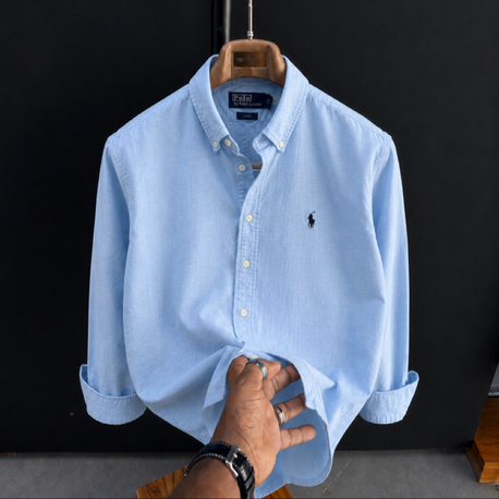 Polo Ralphlauren-Bebe Mavisi-Keten Kumaş Gömlek-Yazlık