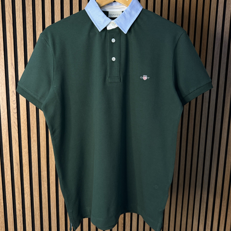 G4nt Polo Yaka Yeşil Tam Kalıp !