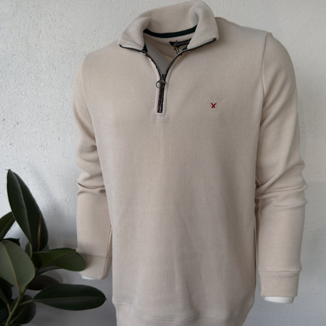 Barbour Krem Dik Yaka Sweat GENİŞ KALIP