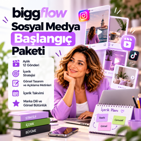  Biggflow | Sosyal Medya Başlangıç Paketi – 12 Gönderi