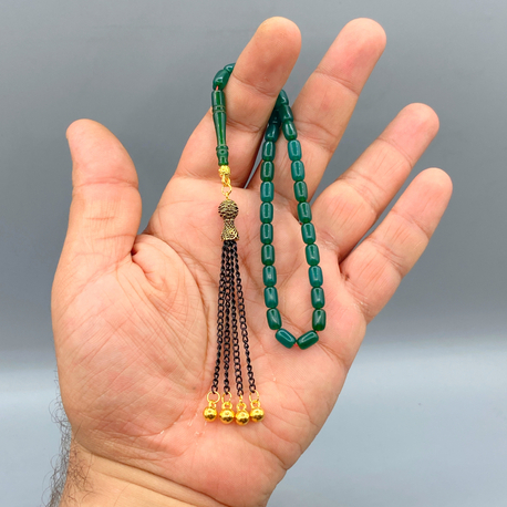4x7 mm BİLEK BOY ATEŞ KEHRİBAR KAPLAMA PÜSKÜLLÜ