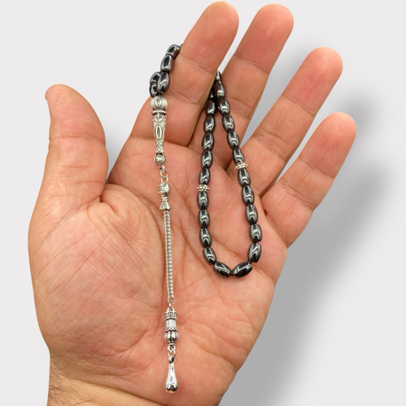 5x8mm. HEMATİT DOĞALTAŞ TESBİH 