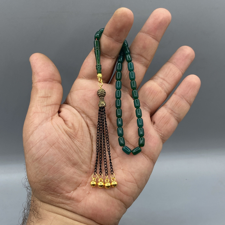 4x7 mm BİLEK BOY ATEŞ KEHRİBAR KAPLAMA PÜSKÜLLÜ