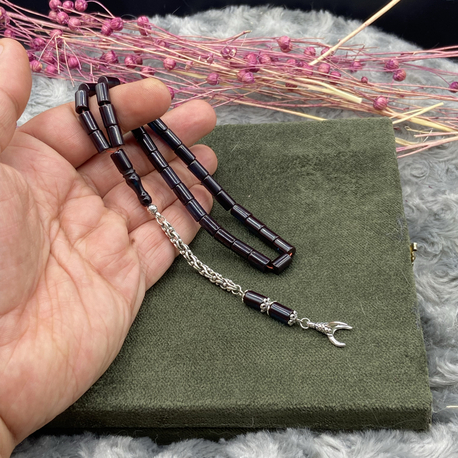 6x10 mm MAVİ SİYAH HARELİ KESME ATEŞ KEHRİBAR KAPLAMA PÜSKÜLLÜ KARTAL PENÇELİ