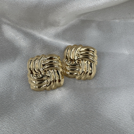 316L Çelik Vintage Gold Küpe