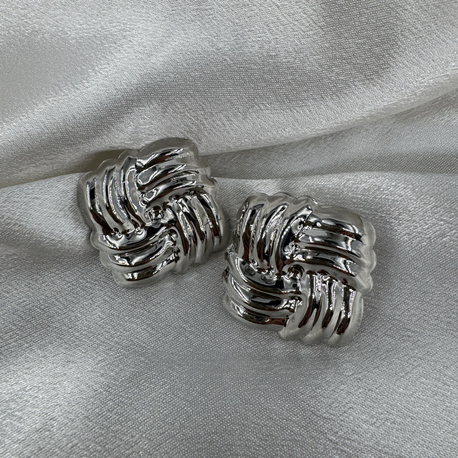 316L Çelik Vintage Model Silver Küpe