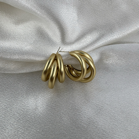 316L Çelik Mat Gold Halka Küpe 