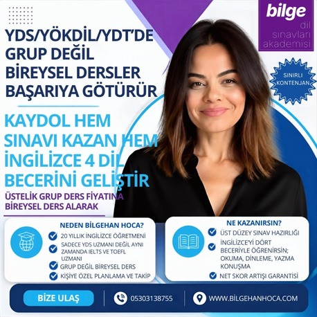 YDS/YÖKDİL/YDT Bireysel Ders Paketi 24 SAAT | 8 HAFTA
