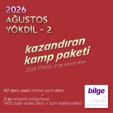 2026 Ağustos YÖKDİL 2 | Kazandıran Kamp Paketi