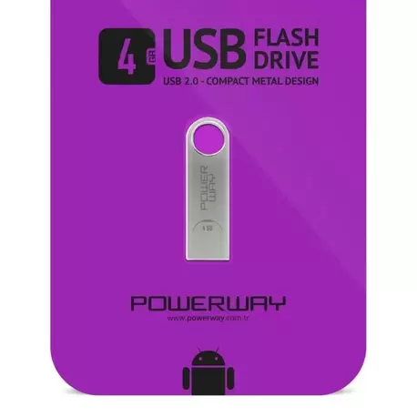 POWERWAY 4GB METAL FLASH BELLEK
