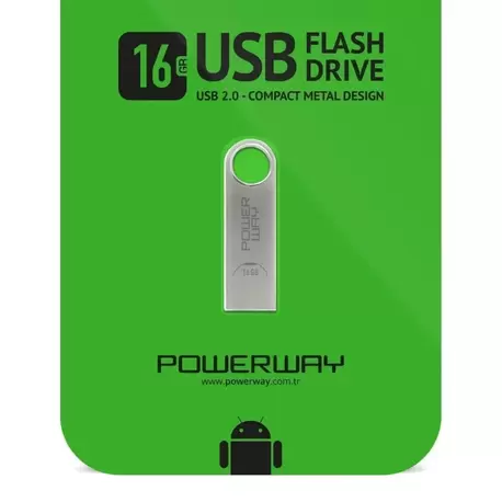 POWERWAY 16GB METAL FLASH BELLEK
