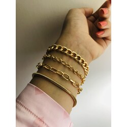 Kadın kararmaz gold set bileklik 