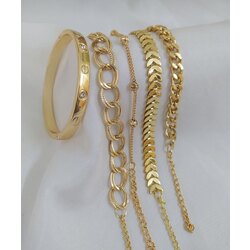 Kadın Gold Renk Kombin Bileklik