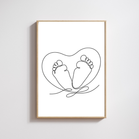 One Line Dekoratif Tablo 35x50