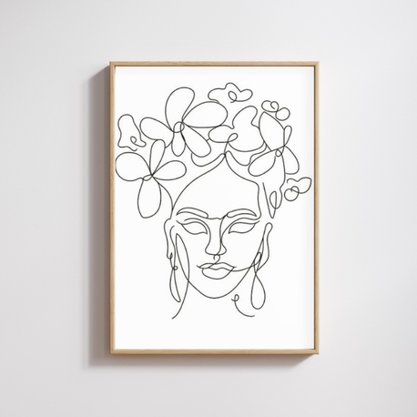 One Line Dekoratif Tablo 35x50