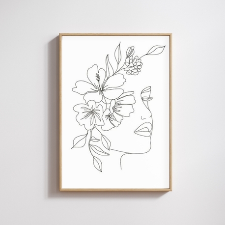 One Line Dekoratif Tablo 35x50