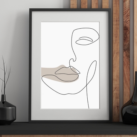 One Line Dekoratif Tablo 35x50