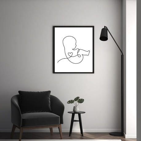 One Line Dekoratif Tablo 35x50