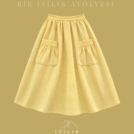 Sarı Poplin Etek