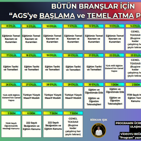 AGS'ye BAŞLAMA ve TEMEL ATMA PROGRAMI (2026)