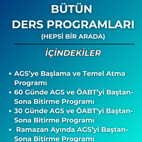 BÜTÜN DERS PROGRAMLARI - AGS ve ÖABT 5 ADET PROGRAM BİR ARADA