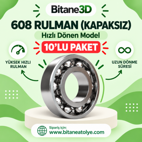 608 Rulman 8x22x7 mm – Spinball ve Fidget Oyuncaklar İçin Yüksek Kaliteli Gressiz Rulman
