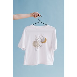 Line Art Woman Oversize Tişört Unisex