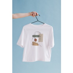 Line Art Woman Oversize Tişört Unisex