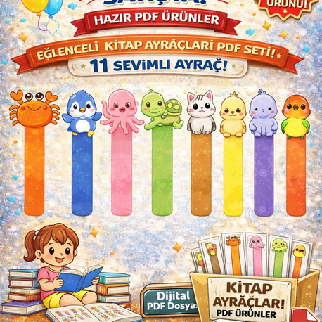 KİTAP AYRACI HAYVAN - DİJİTAL ÜRÜN