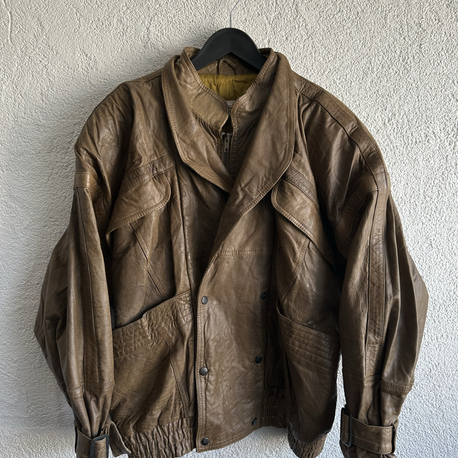 Vintage Bomber Deri Ceket