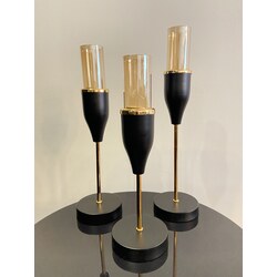 metal siyah şamdan