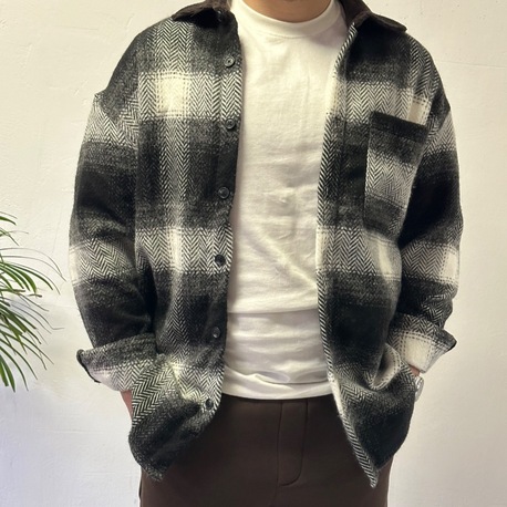 Oversize Kadife Yaka Oduncu Gömlek Ceket