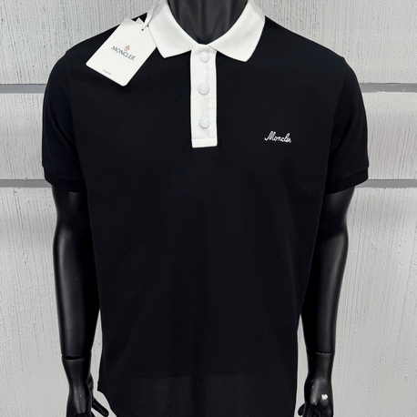 M-ncler Siyah Polo Yaka T-Shirt