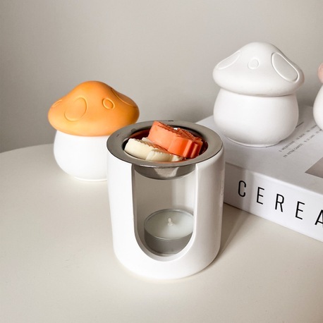 Beyaz Aromaterapi Buhurdanlığı – Eritmelik & Tealight Mum Seti Dahil