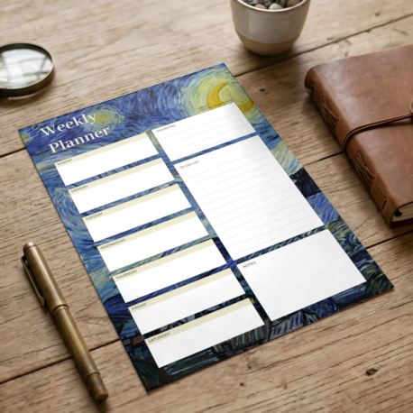 A4 Starry Night Weekly Planner – Printable PDF & PNG