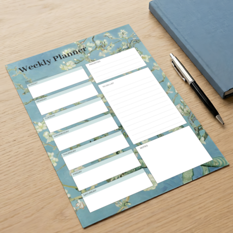 A4 Almond Blossoms Weekly Planner – Printable PDF & PNG