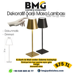 Modern Dekoratif Şarjlı Masa Lambası
