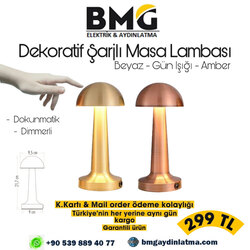 Mantar Şarjlı Masa Lambası